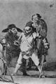 Goya y Lucientes, Francisco de: Folge der »Caprichos«, Blatt 76: Euer Gnaden sind ... nun, wie soll ich sagen ... Eh! Achtung! Wenn nicht ... !
