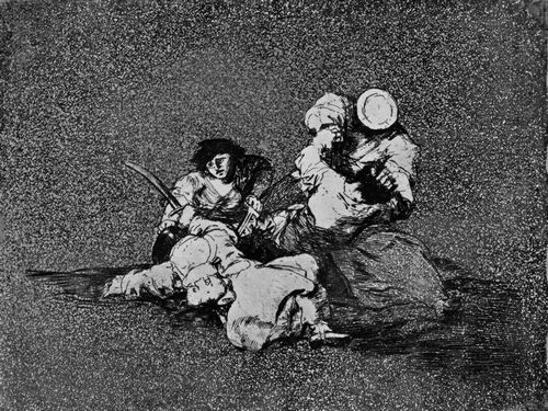 Goya y Lucientes, Francisco de: Folge der »Desastres de la Guerra«, Blatt 04: Die Frauen machen Mut
