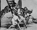 Goya y Lucientes, Francisco de: Folge der »Desastres de la Guerra«, Blatt 14: Der letzte Gang ist hart