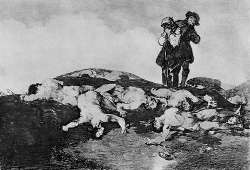 Goya y Lucientes, Francisco de: Folge der »Desastres de la Guerra«, Blatt 18: Einscharren und schweigen