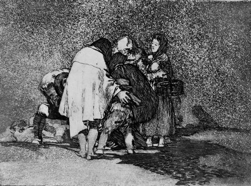 Goya y Lucientes, Francisco de: Folge der »Desastres de la Guerra«, Blatt 53: Er starb ohne Hilfe