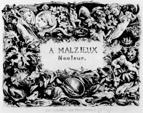 Daubigny, Charles-Franois: Visitenkarte des Formgieers Auguste Malzieux