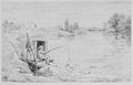 Daubigny, Charles-François: Folge »Album du Voyage en bateau«, Der Bootsjunge beim Angeln (Angeln)