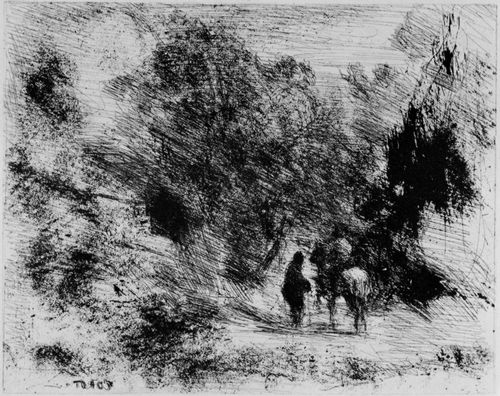 Corot, Jean-Baptiste Camille: Reiter und Fugnger im Wald