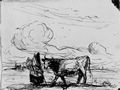 Corot, Jean-Baptiste Camille: Kuh mit Hüterin