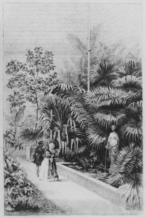 Daubigny, Charles-Franois: Vignetten fr »Le Jardin des Plantes«: Das Interieure im groen Gewchshaus