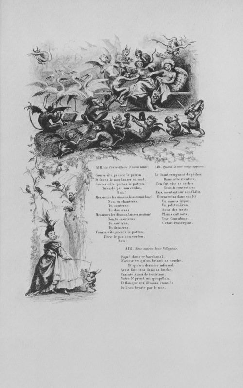 Daubigny, Charles-Franois: Illustrationen fr die »Chants et chansons populaires de la France«: Die Versuchung des Hl. Antonius, dritte Tafel
