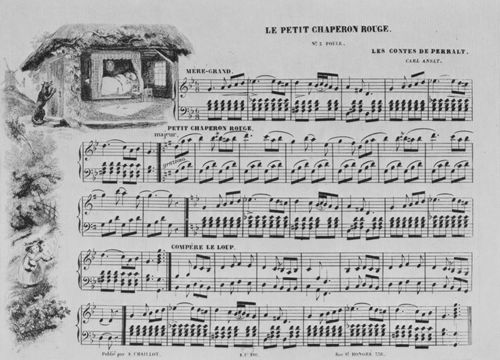 Daubigny, Charles-Franois: Illustration zu den vertonten Mrchen von Perrault: »Rotkppchen«