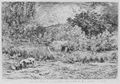 Daubigny, Charles-François: Das Schwein in einem Obstgarten