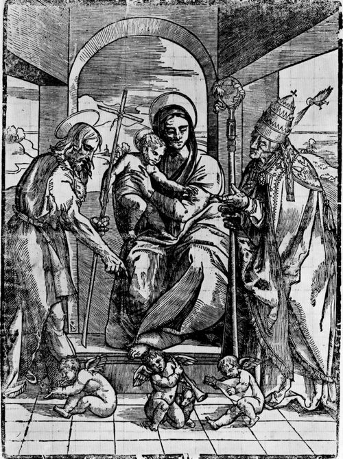 Tizian: Thronende Madonna mit Kind zwischen Johannes dem Tufer und Gregor dem Groen (Sacra Conversazione)