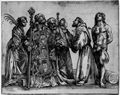Tizian: Sechs Heilige, von rechts: Katharina, Nikolaus, Petrus, Antonius, Franziskus, Sebastian