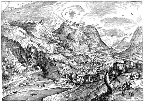 Bruegel d. ., Pieter: Folge der »Zwlf groen Landschaften«, Insidiosus auceps (Der listige Vogelsteller)