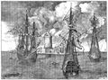 Bruegel d. Ä., Pieter: Folge der »Meeresschiffe«, Drei Segelschiffe mit eingeholten Segeln