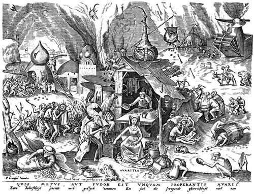 Bruegel d. ., Pieter: Folge der »Laster«, Der Geiz
