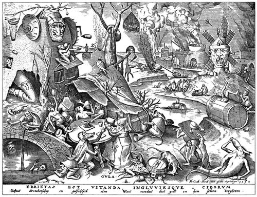 Bruegel d. ., Pieter: Folge der »Laster«, Die Unmigkeit