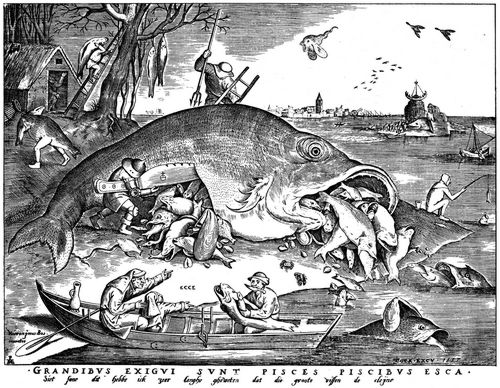 Bruegel d. ., Pieter: Groe Fische essen die Kleinen