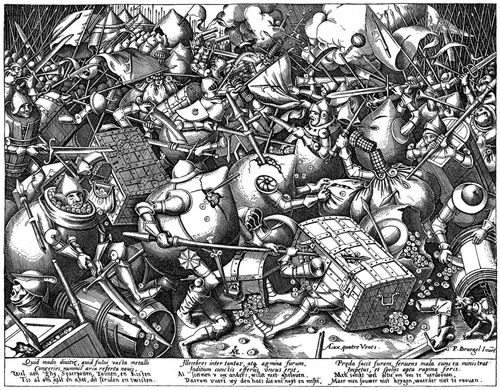Bruegel d. ., Pieter: Der Kampf der Sparbchsen mit den Gelddosen