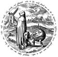 Bruegel d. Ä., Pieter: Folge der »Zwölf flämischen Sprichwörter«, Der Misanthrop, Tondo