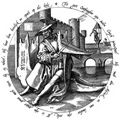 Bruegel d. Ä., Pieter: Folge der »Zwölf flämischen Sprichwörter«, Die Musik des Reichen ist immer angenehm, selbst wenn er auf einem Tierschädel spielt, Tondo
