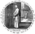 Bruegel d. ., Pieter: Folge der »Zwlf flmischen Sprichwrter«, Man klopft vergeblich an die Tr des Tauben, Tondo