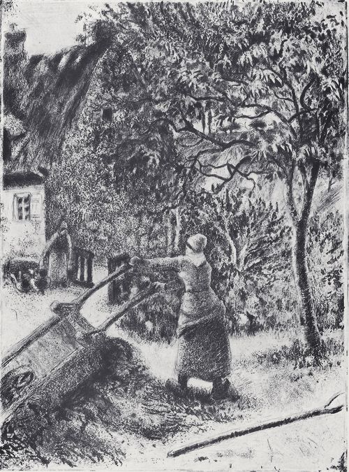 Pissarro, Camille: Frau, einen Schubkarren leerend