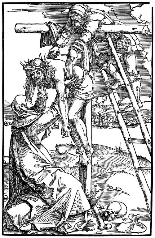 Baldung Grien, Hans: Triptychon, Kreuzabnahme Christi durch Joseph von Arimathia und die Mutter Maria