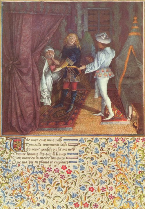 Franzsischer Meister um 1500: Legende des Knigs Ren, Szene: Der Liebesgott raubt das Herz von Ren