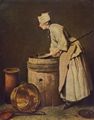 Chardin, Jean-Baptiste Siméon: Frau, Geschirr scheuernd