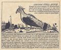Russischer Kupferstecher vom Ende des 18. Jahrhunderts: Der wundersame Vogel, der 1776 in Paris gesehen wurde