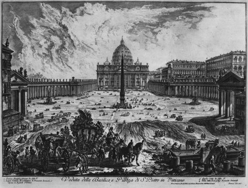 Piranesi, Giovanni Battista: Vedute mit St. Peter und Petersplatz im Vatikan