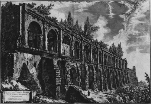 Piranesi, Giovanni Battista: Vedute mit den berresten der Villa des Maecenas in Tivoli