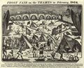Englischer Holzschneider um 1814: Kirmes auf der zugefrorenen Themse