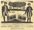Englischer Holzschneider um 1812: Oberst La Fond von Fort La China ergibt sich General Wellington, Herzog von Ciudad Rodrigo