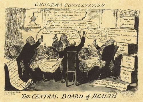 Cruikshank, George: Cholera-Beratung bei der Gesundheitsbehrde
