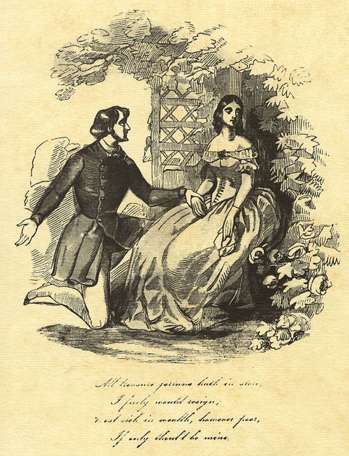 Englischer Radierer um 1855: Valentinsgruss