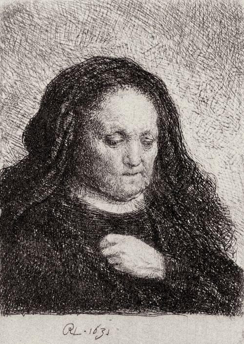 Rembrandt Harmensz. van Rijn: Portrt der Mutter, mit der Hand auf der Brust