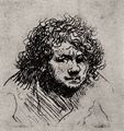 Rembrandt Harmensz. van Rijn: Selbstporträt, vornübergebeugt