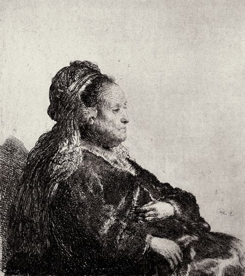 Rembrandt Harmensz. van Rijn: Portrt der Mutter, mit orientalischer Kopfbinde