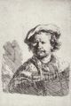 Rembrandt Harmensz. van Rijn: Selbstportrt mit der flachen Kappe