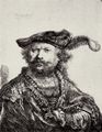 Rembrandt Harmensz. van Rijn: Selbstportrt mit dem federgeschmckten Barett