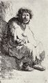 Rembrandt Harmensz. van Rijn: Auf einem Erdhügel sitzender Bettler