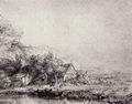 Rembrandt Harmensz. van Rijn: Landschaft mit saufender Kuh