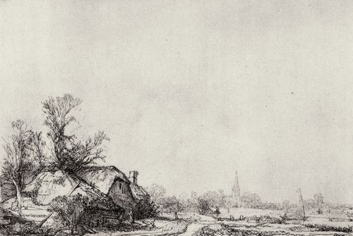 Rembrandt Harmensz. van Rijn: Die Htten am Kanal