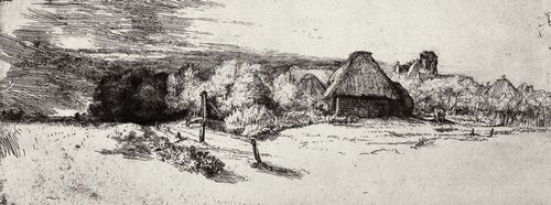 Rembrandt Harmensz. van Rijn: Landschaft mit Turm