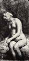 Rembrandt Harmensz. van Rijn: Nackte Frau im Freien, Füße im Wasser