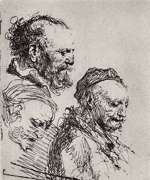 Rembrandt Harmensz. van Rijn: Drei Greisenkpfe