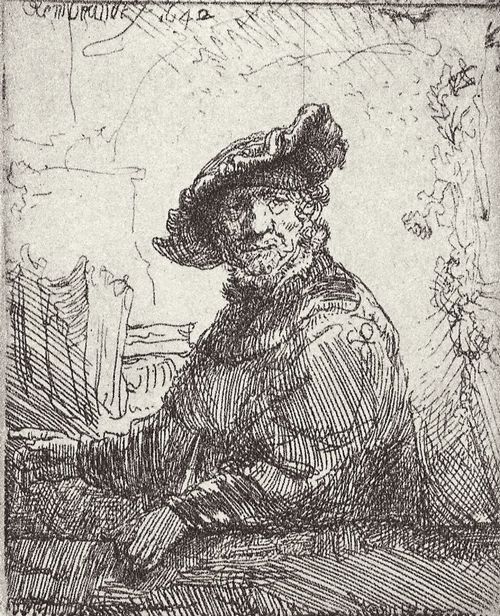 Rembrandt Harmensz. van Rijn: Der Mann in der Laube