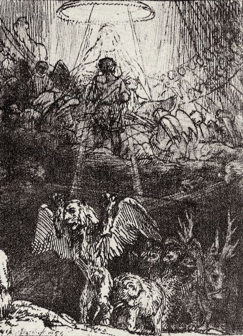 Rembrandt Harmensz. van Rijn: Illustration zu »Piedra gloriosa« von Manasse ben Israel, Die Vision Daniels