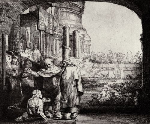 Rembrandt Harmensz. van Rijn: Petrus und Johannes an der Tempelpforte