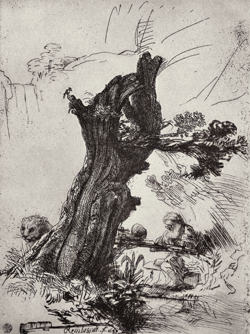 Rembrandt Harmensz. van Rijn: Hl. Hieronymus bei dem Weidenstumpf